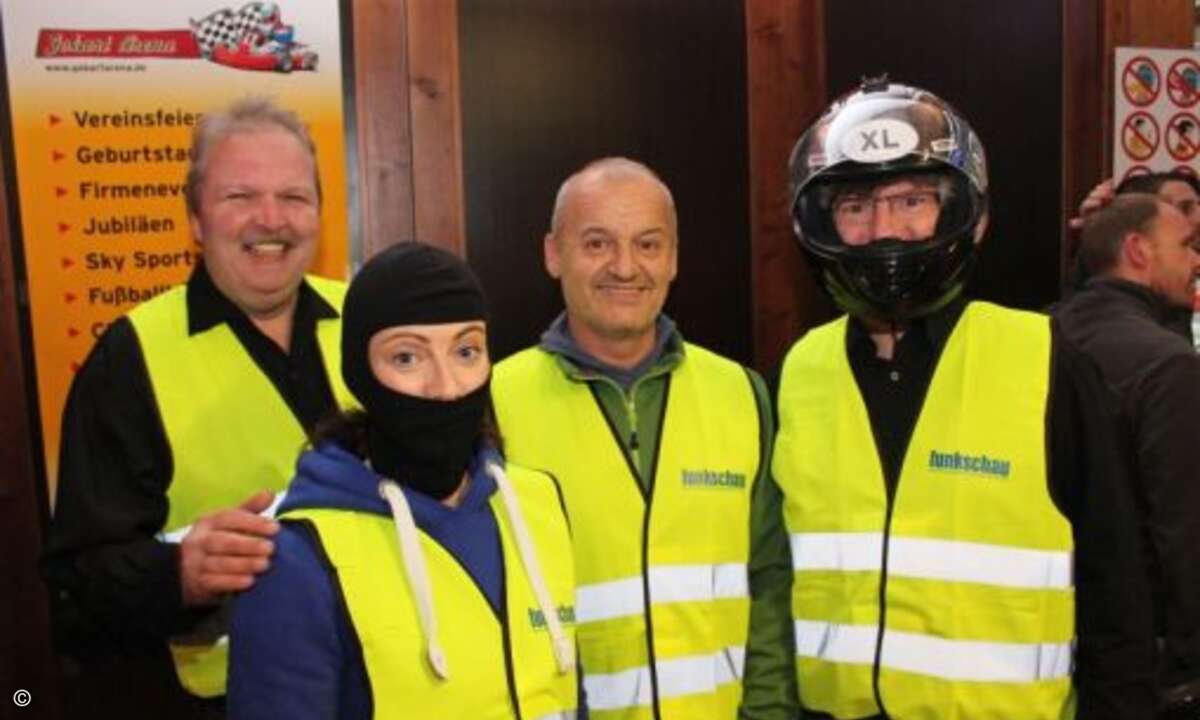 Das Team der funkschau trat unter dem Namen »Prosciuttobanditen« an. Von links: Ralf Ladner, Claudia Rayling, Norbert Preiss und Markus Kien (Foto: CRN)