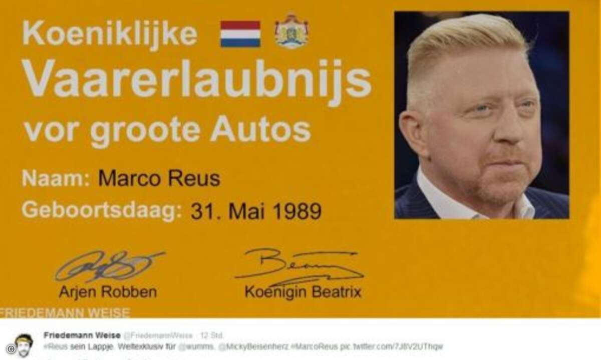 Auch ein Foto des falschen Führerscheins ist auf Twitter aufgetaucht (Quelle: Twitter.com - Screenshoot: CRN)