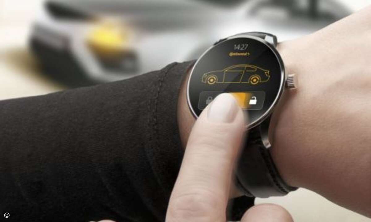 Der Fahrzeugschlüssel am Handgelenk: Continental macht die Smartwatch zum Intelligenten Schlüssel (Bild: Continental)