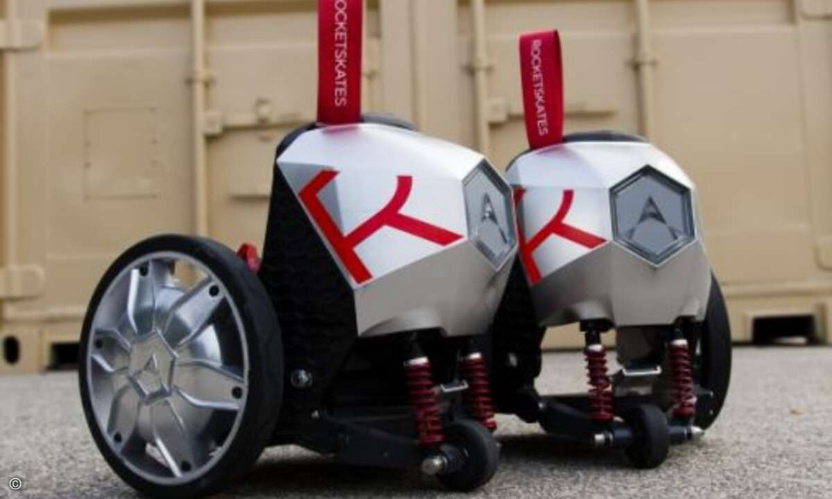 Die motorisierten Rollschuhe selbst wiegen rund 3 Kilogramm. (Foto: Acton, Inc.)