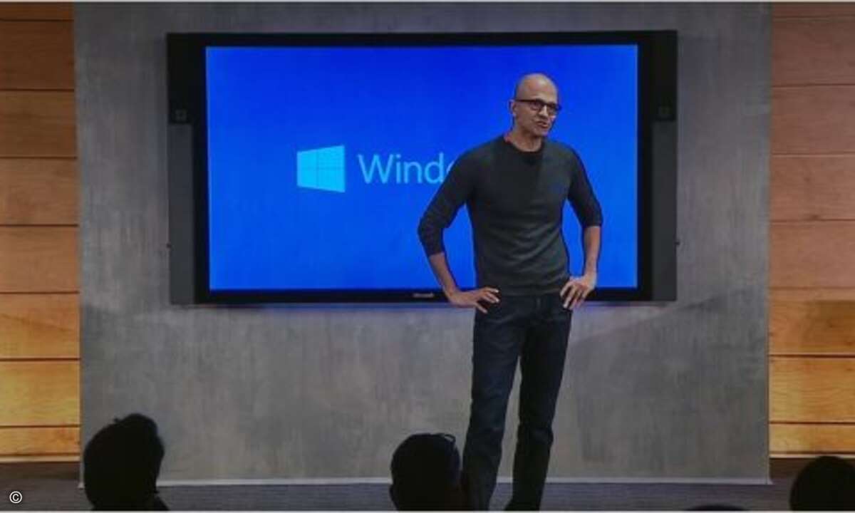 Microsoft-Chef Satya Nadella will mit Windows 10 die IT-Welt revolutionieren (Bild: Screenshot Microsoft Livestream)