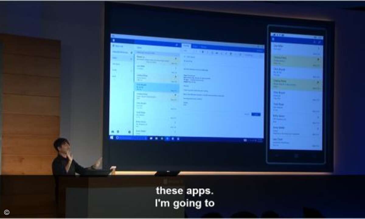 Zu den vielen kleinen Verbesserungen und Arbeitserleichterungen gehört beispielsweise ein Outlook-Client, der auf allen Geräten läuft und alle Word-Features beherrscht... (Bild: Screenshot Microsoft Livestream)