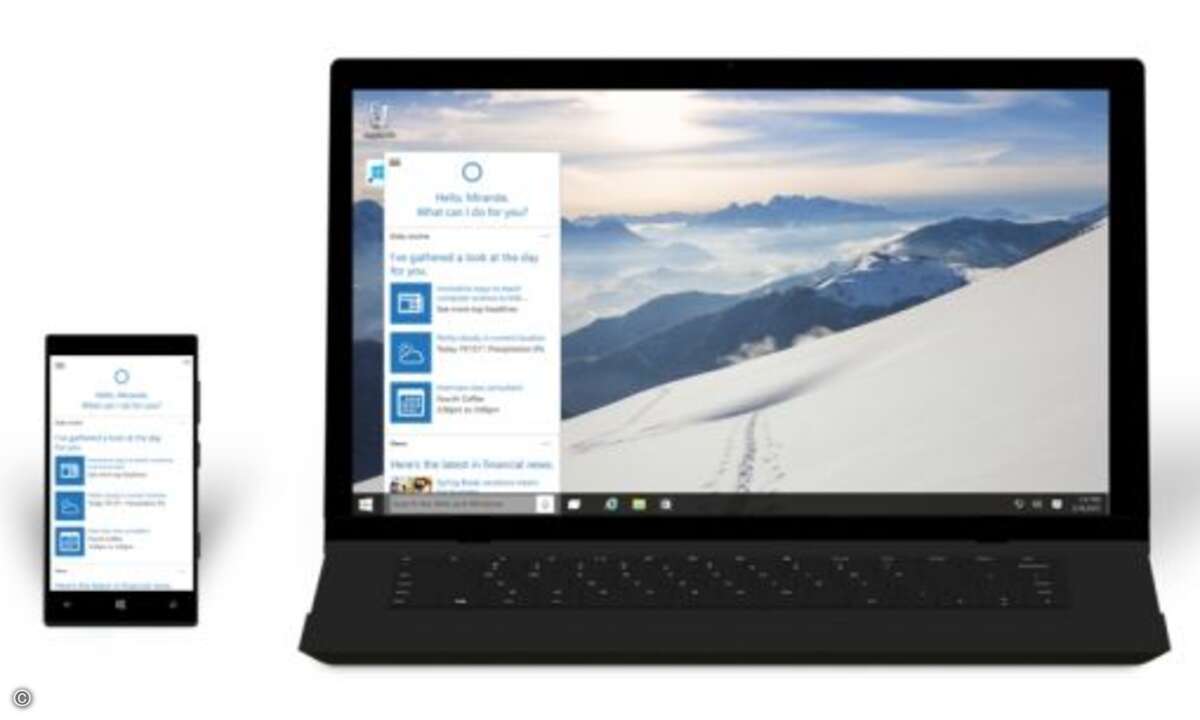 Bislang nur auf Smartphones zu finden, kommt Cortana mit Windows 10 auch auf den Computer (Foto: Microsoft)