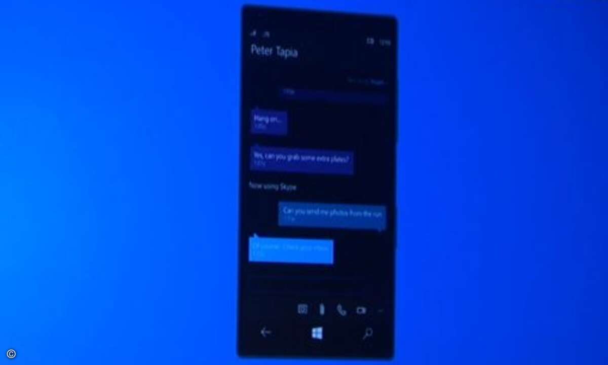 Skype-Chats sind direkt über die Nachrichten-App möglich (Foto: Screenshot)
