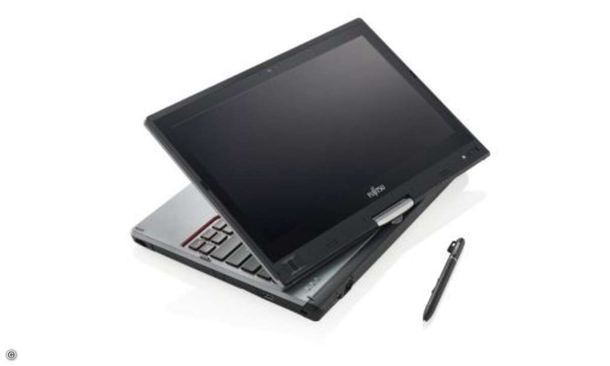 Der Convertible »Lifebook T725« lässt sich wahlweise als Notebook oder Tablet einsetzen (Foto: Fujitsu)