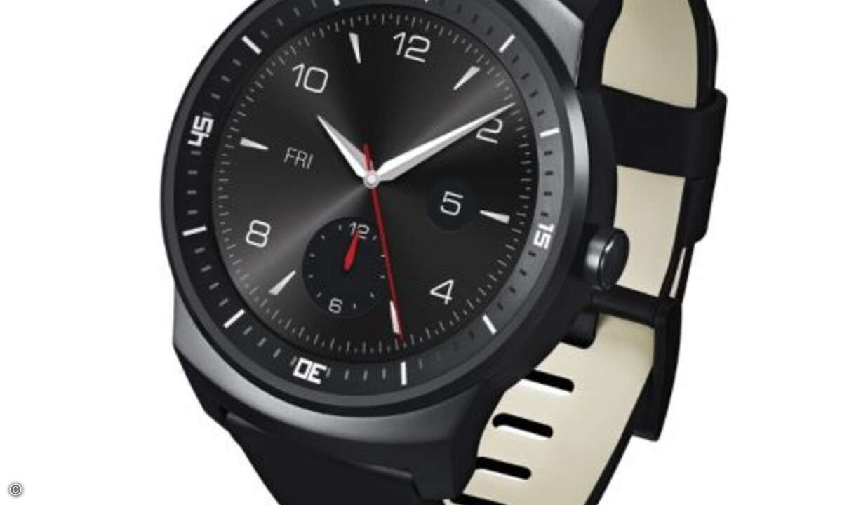 Die G Watch R ist das zweite Modell von LG, das mit Android-Wear-Betriebssystem ausgestattet ist. LG setzt auf ein rundes Gehäuse mit hochauflösendem Display. Die Akkulaufzeit beträgt rund 44 Stunden. Sie Smartwatch ist ab ca. 150 Euro zu haben. (Fo