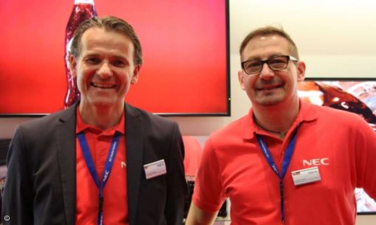 Deutsche Channel-Manager in Amsterdam. Christian Krämer und Stephan Peters von NEC Display Solutions (Foto: CRN)