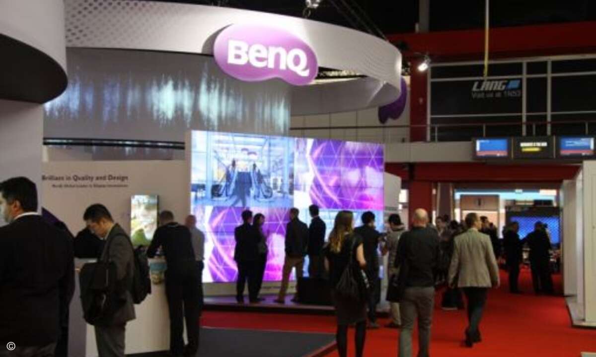 Auch Digital Signage-Neueinsteiger BenQ konnte die Besucher mit großen Installationen an seinen Stand bringen (Foto: CRN)