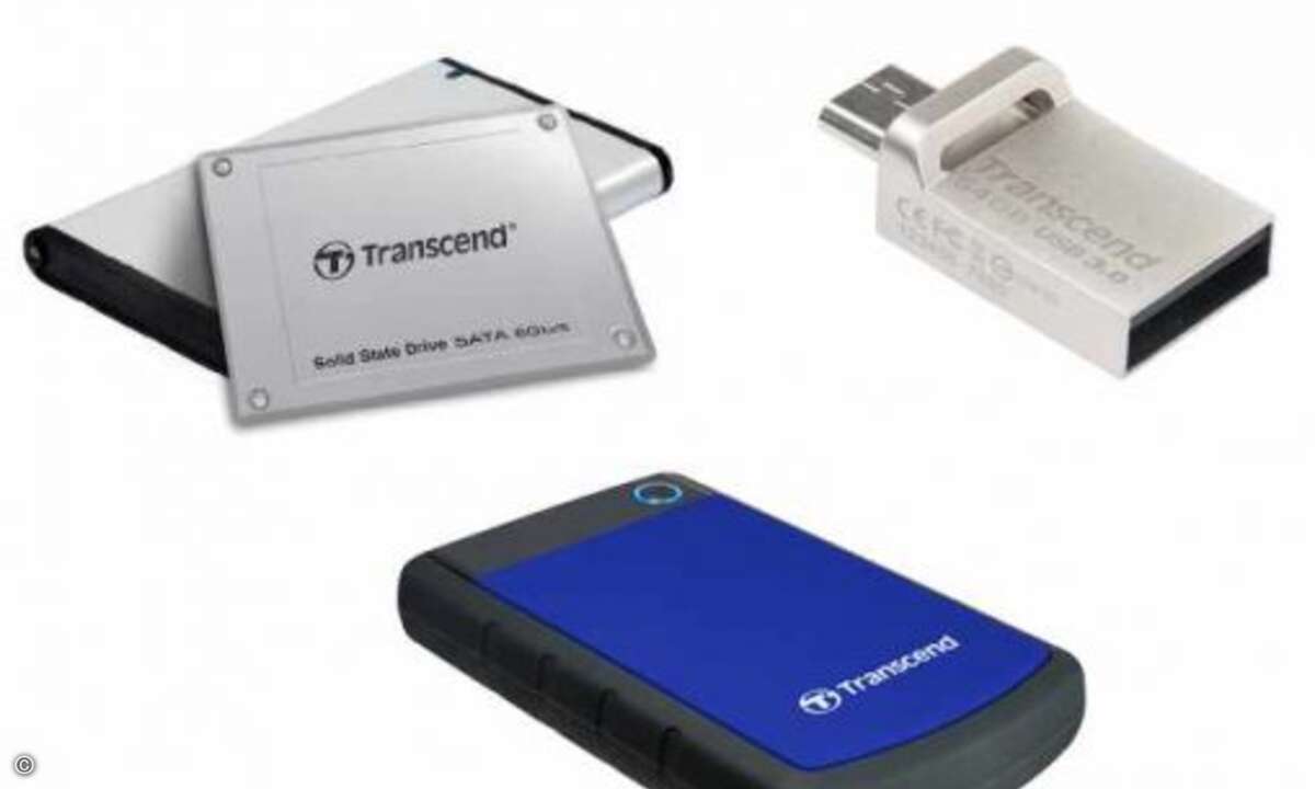 Auch Transcend schnürt ein hochwertiges Paket für den CRN Club. Eine Apple SSD TS240GJDM420, einen USB-Stick TS64GJF880S mit Handyanschluss und eine stoßsichere externe Festplatte StoreJet 25H3 mit zwei TByte - reichlich Platz für persönliche Daten (
