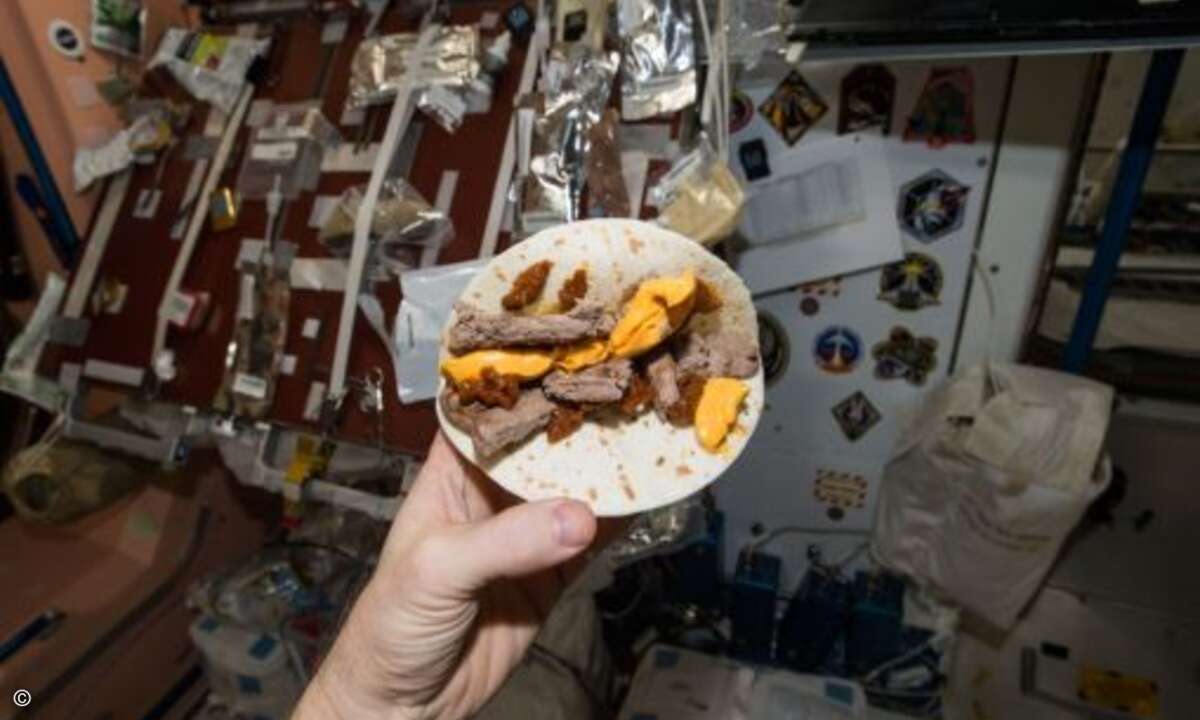 So sieht ein Cheeseburger in rund 400 Kilometern Höhe aus. (Foto: Nasa)