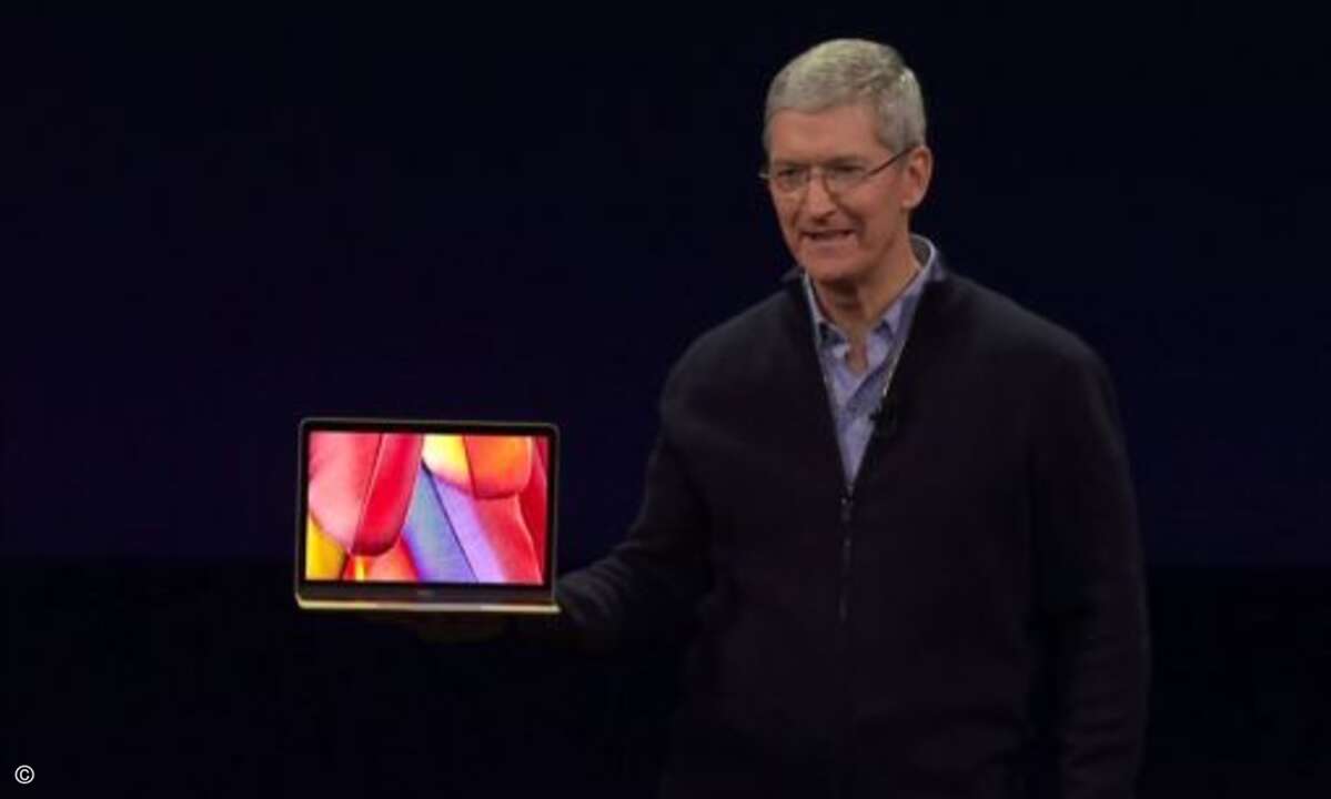 Auch eine neues MacBook wurde auf der Keynote vorgestellt (Foto: Apple / Screenshot CRN)