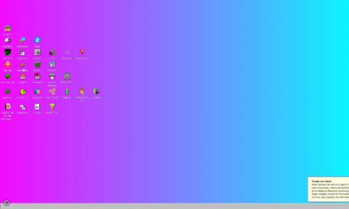 Das Desktop-Design orientiert sich am Farbgeschmack des auslaufenden letzten Jahrtausends (Bild: Screenshot Windows93.net)