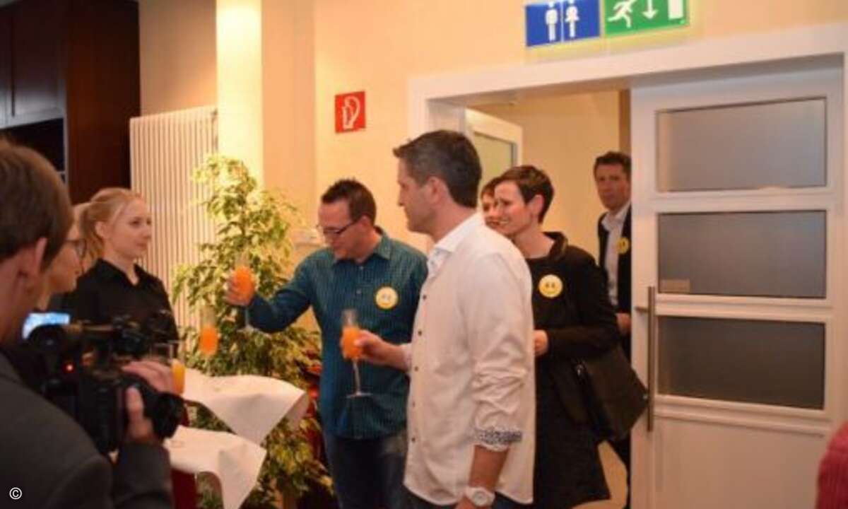 Beim Einlass gab es gleich eine kleine Erfrischung