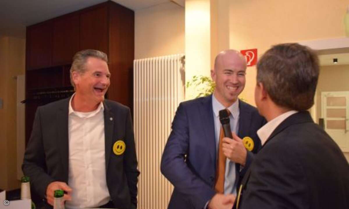 Thomas Kasper und Peter Lamson von Carbonite beim Interview mit Matthäus Hose