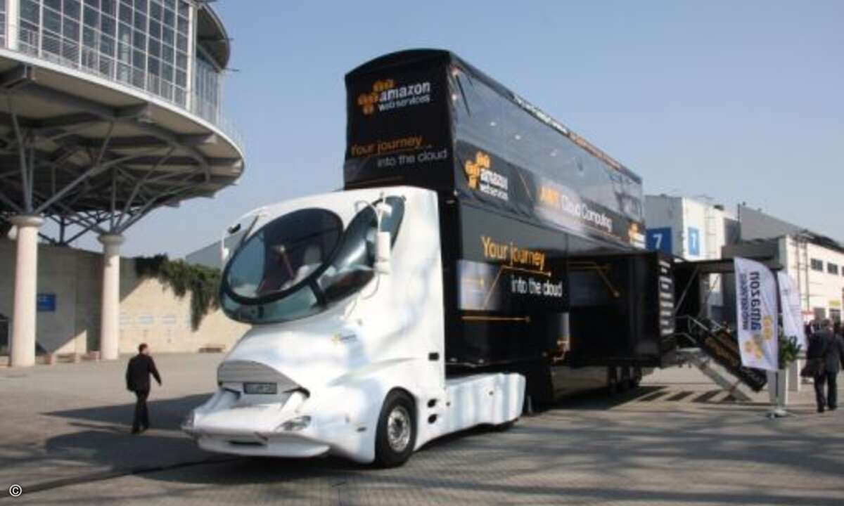 Der Amazon Web Services-Truck im Luigi Colani-Design (Bild: CRN)