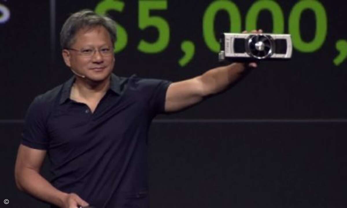 Platz 16: Jen-Hsung Huang (Nvidia) Gesamteinkommen 6.022.630 Dollar sind 1,3 Promille vom Umsatz und 8 Promille vom Gewinn. (Foto: Nvidia)