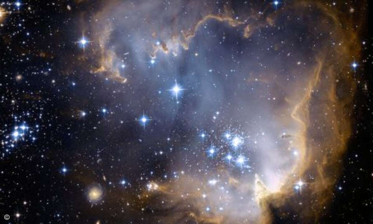 Sternencluster NGC 602, in 196.000 Lichtjahren Entfernung, ist Teil der Kleinen Magellanischen Wolke (Foto: NASA, ESA, and the Hubble Heritage Team (STScI/AURA) - ESA/Hubble Collaboration)