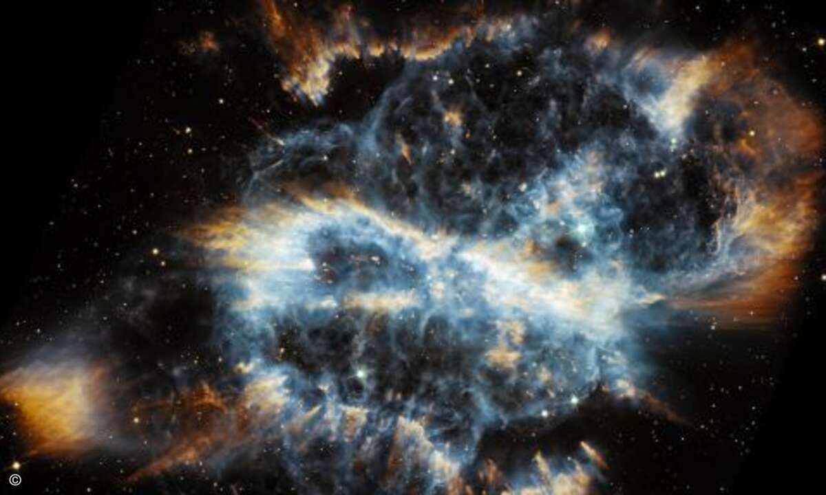 Nebel NGC 5189 in der Musca-Konstellation, 1.800 Lichtjahre entfernt. Ein sterbender Stern, der seine äußere Hülle abstößt, während er die letzte Energie seines Kerns verbraucht (Foto: NASA, ESA, and the Hubble Heritage Team (STScI/AURA)