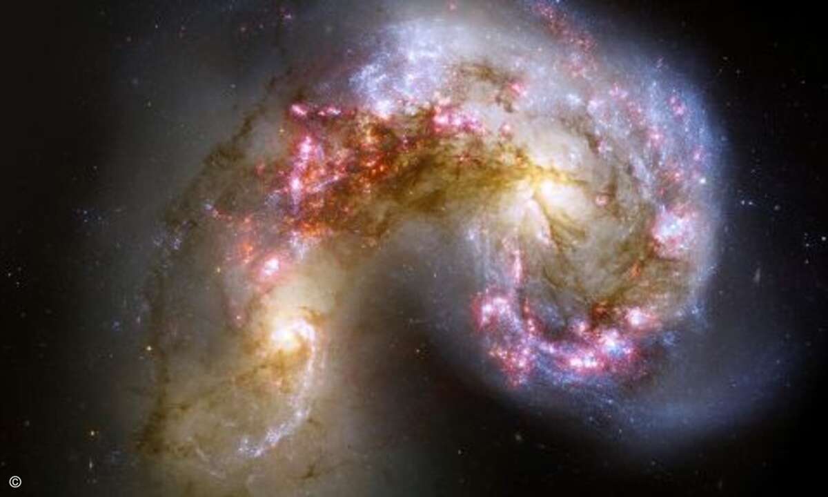 Antennen-Galaxie im Corvus-System in einer Entfernung von 65 Millionen Lichtjahren (Foto: NASA, ESA, and B. Whitmore (STScI)