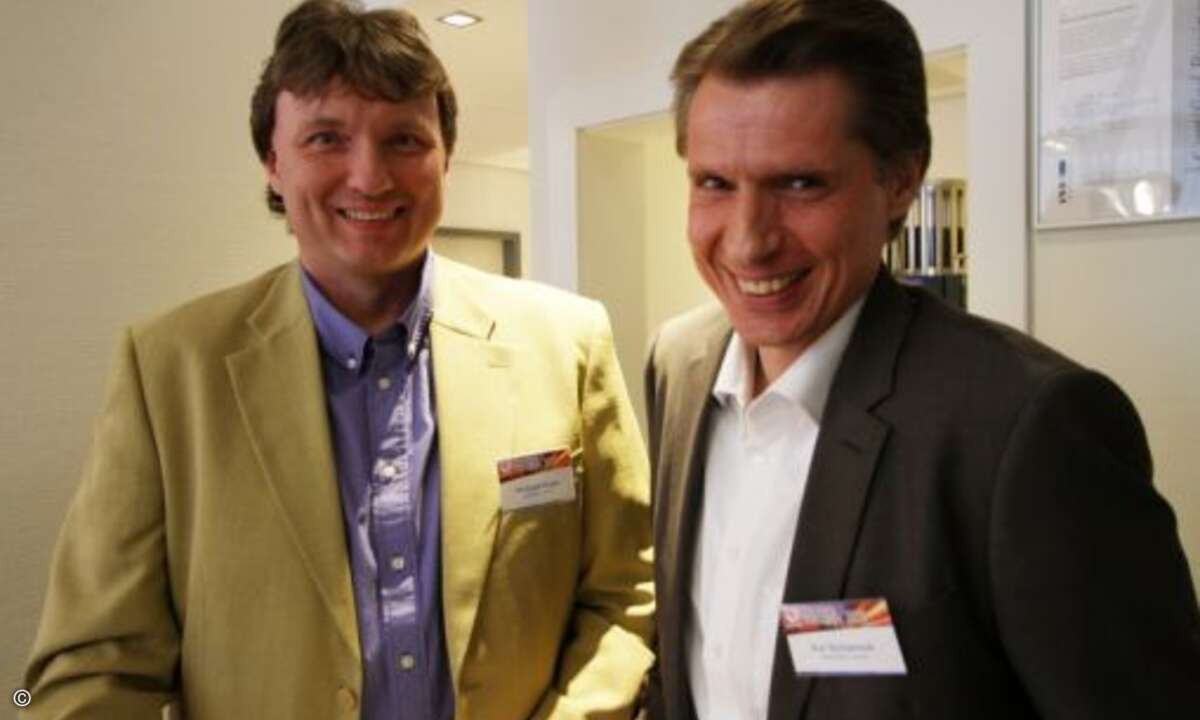 Gut gelaunt: Michael Kruse und Kai Schiereck (beide Avatarec) (Foto: Panda Security)