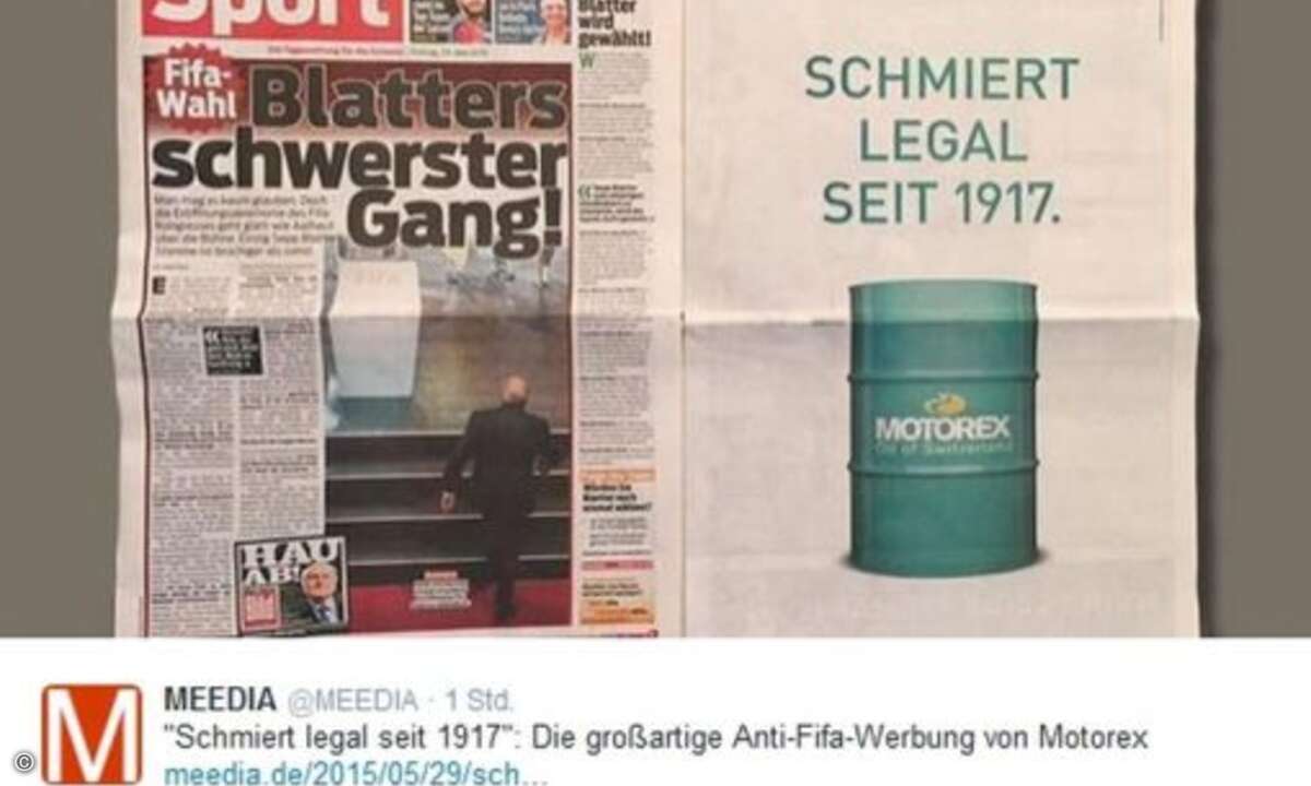 Natürlich gibt der Fifa-Skandal auch reichlich Stoff für Werbung (Foto: Twitter.com)