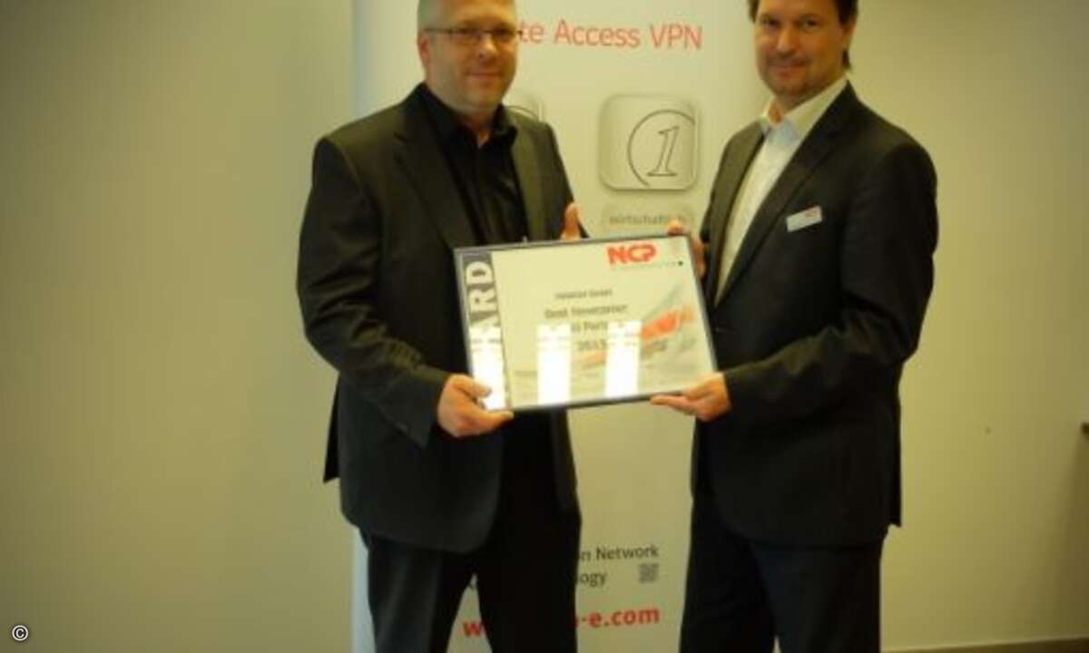 Martin Wohlert von Mawoh erhält den »Best Newcomer Gold Partner«-Award (Foto: NCP)