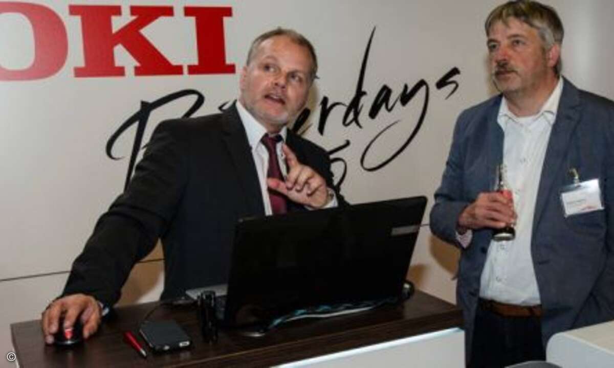 Heiko Thomsen und Robert Volkert von Robert Volkert Büro- & Computertechnik ( Foto: Oki Systems)