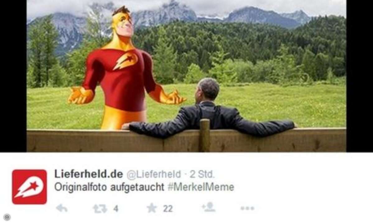 Auch für Werbung wurde das Bild natürlich genutzt (Foto: Twitter.com)