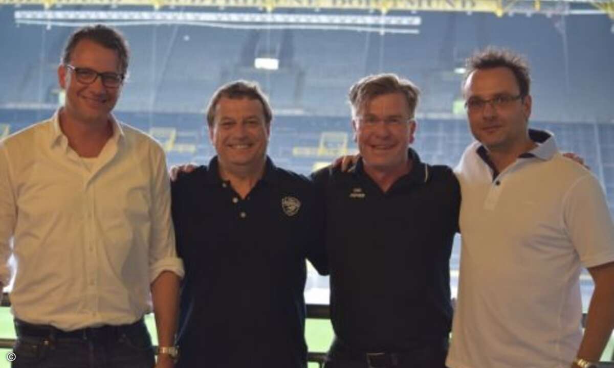 Mark Scherer (ActionIT), Karl Hoffmeyer (Entrada), Uwe Hüfner (Tarox) und Gernot Sonnek (ActionIT) (Bild: CRN)