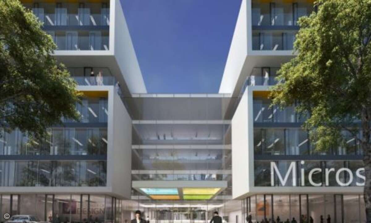 So wird der Eingangsbereich einmal aussehen (Foto: Microsoft / GPS Architekten)