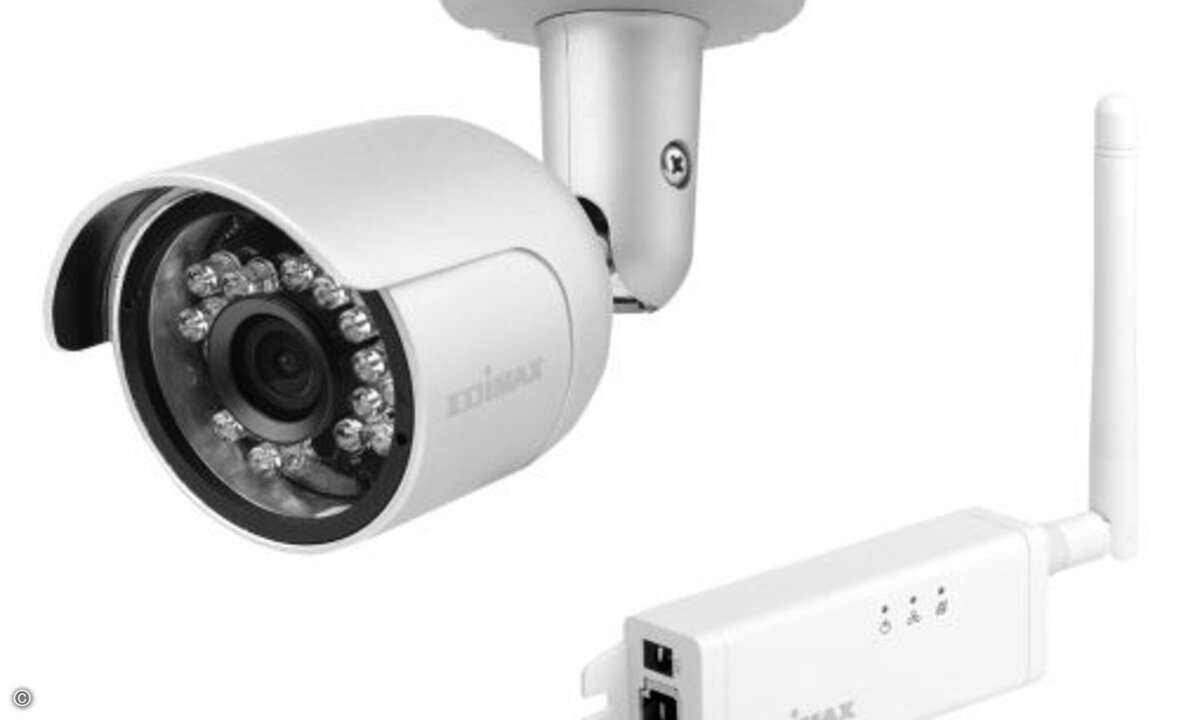 Der Fuß der Edimax IC-9110W schützt das Kabel vor Manipulationen (Foto: Edimax)