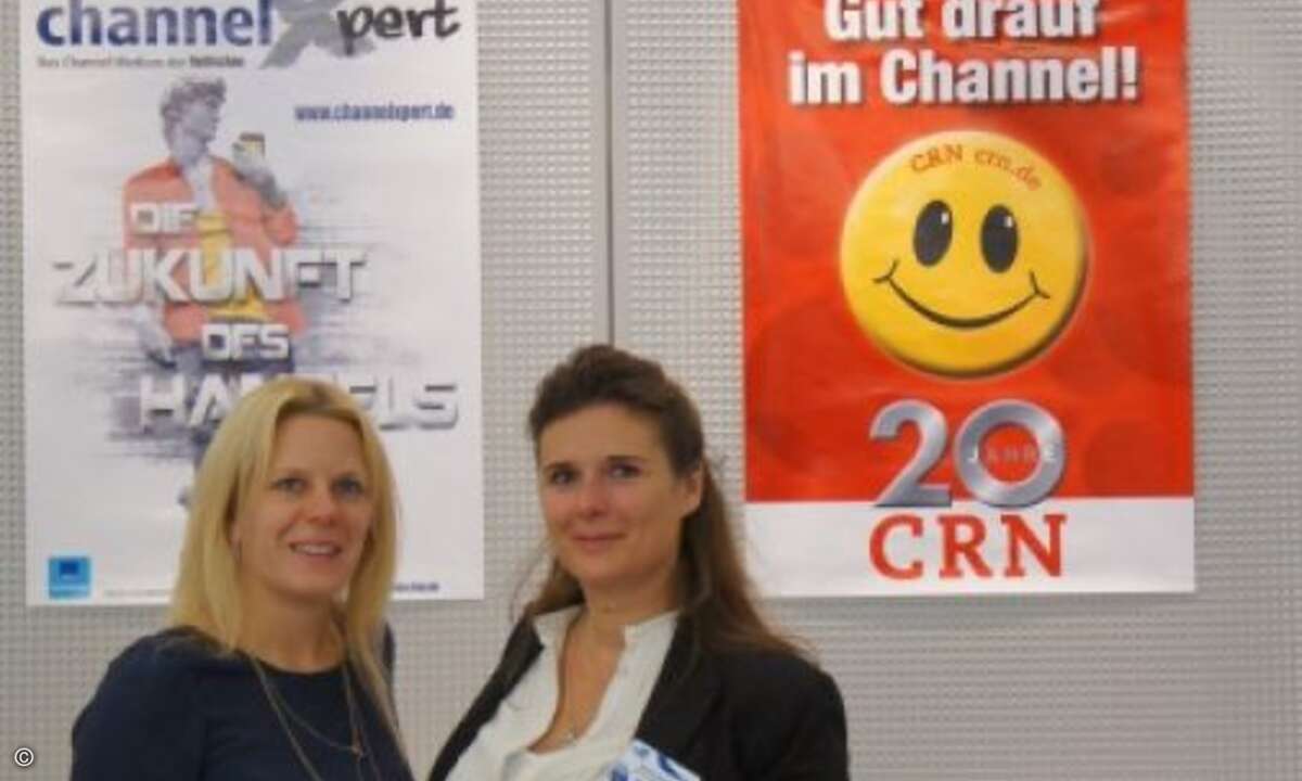 Das CRN-Team auf der IM.Top: Natascha Schönemann und Nadine Stiegler (Bild: CRN)