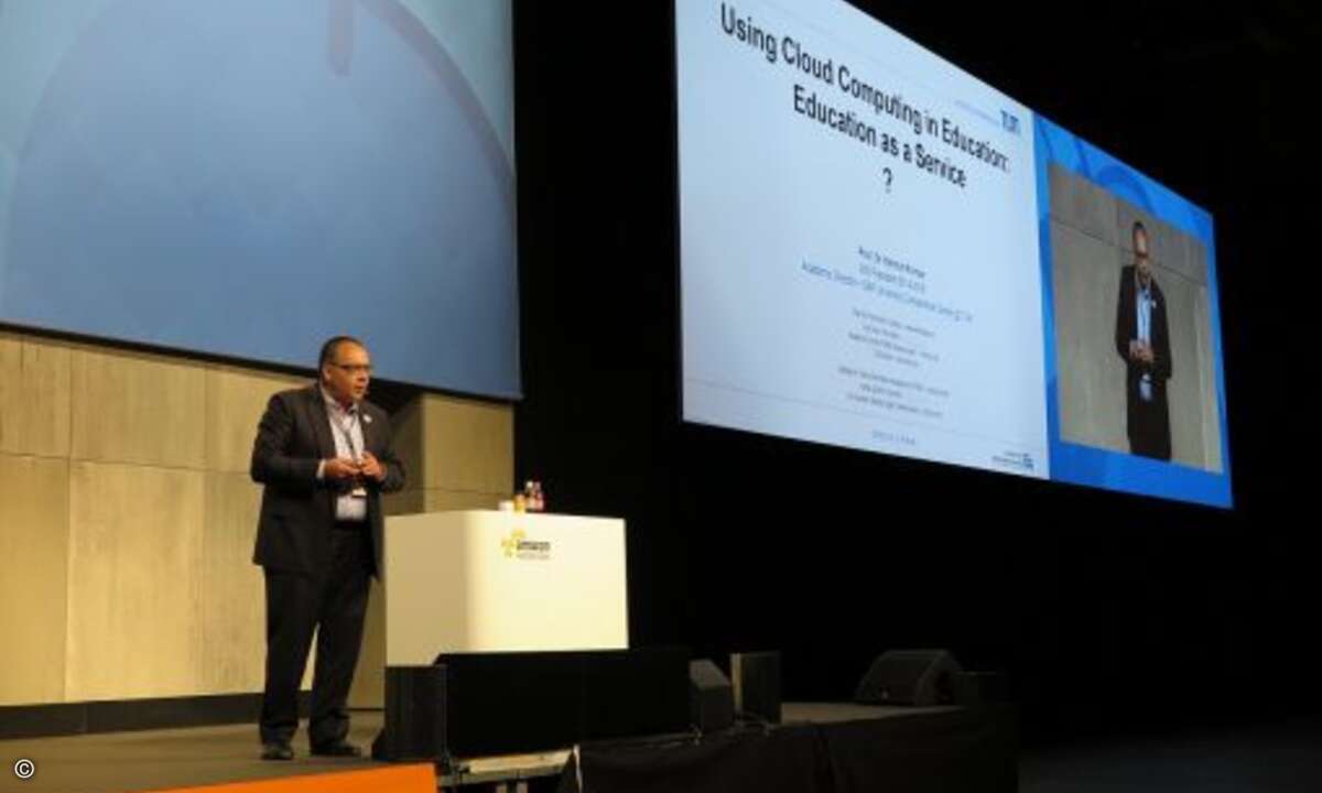 Helmut Krcmar, Professor für Wirtschaftsinformatik an der TU München, präsentierte als AWS-Anwender Education as a Service (EaaS). (Foto: CRN)