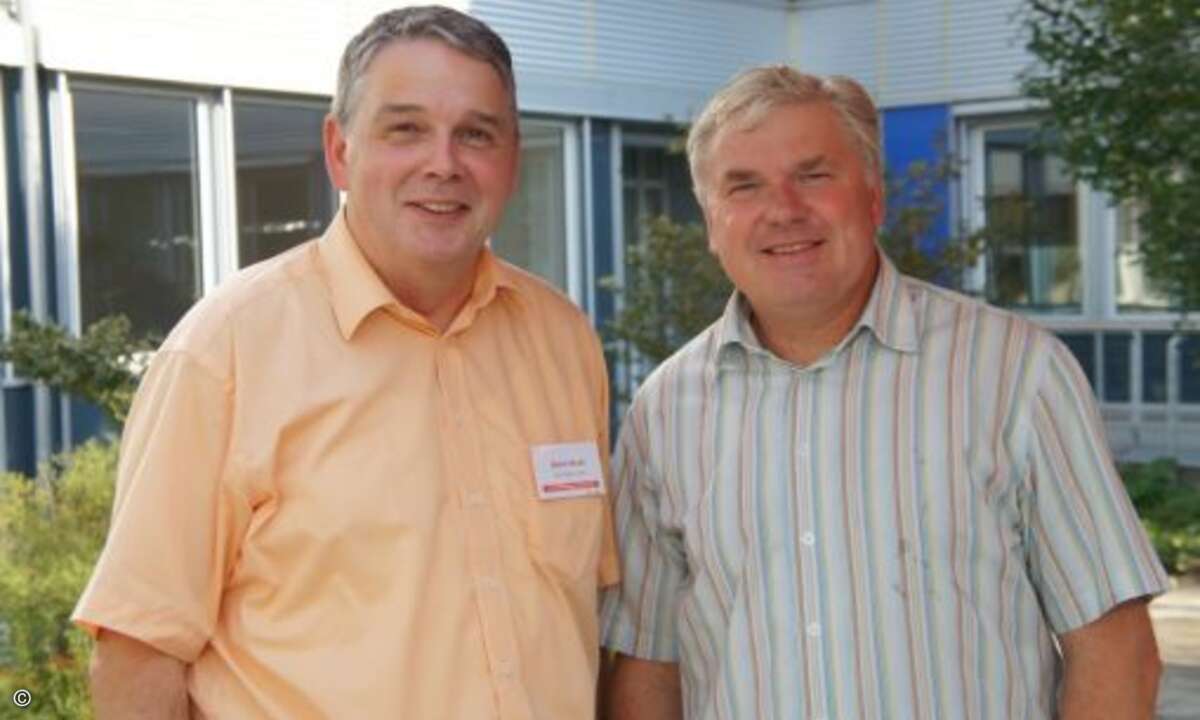 Strahlende Gesichter bei Stefan Müller von Tech Data und CRN-Chefredakteur Martin Fryba (Foto: CRN)