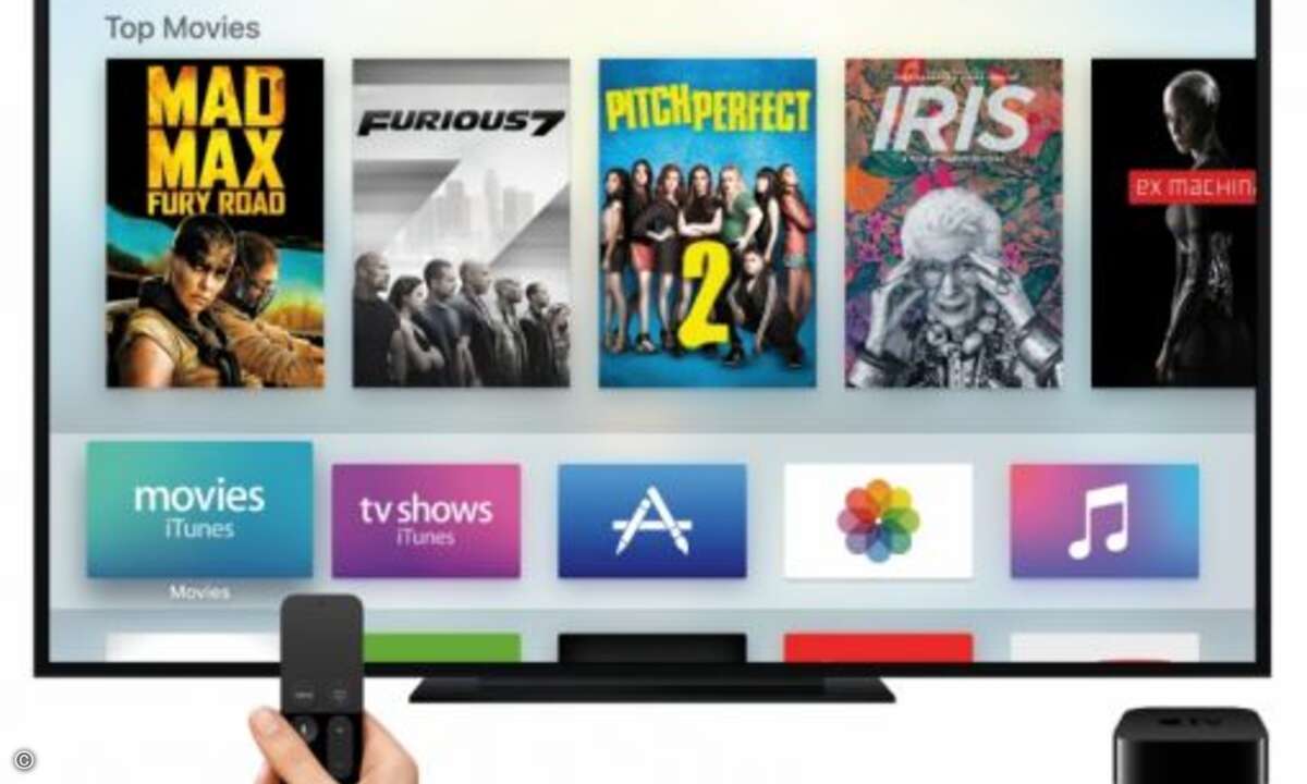 Das Hauptmenü von Apple TV - hier lassen sich Filme, Serien, Spiele und Apps abrufen (Foto: Apple)