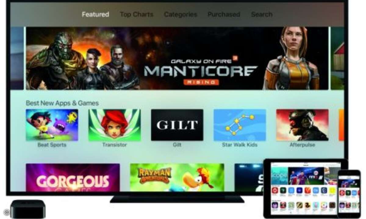 Einige Apps laufen sowohl auf iPhone und iPad als auch auf Apple TV (Foto: Apple)