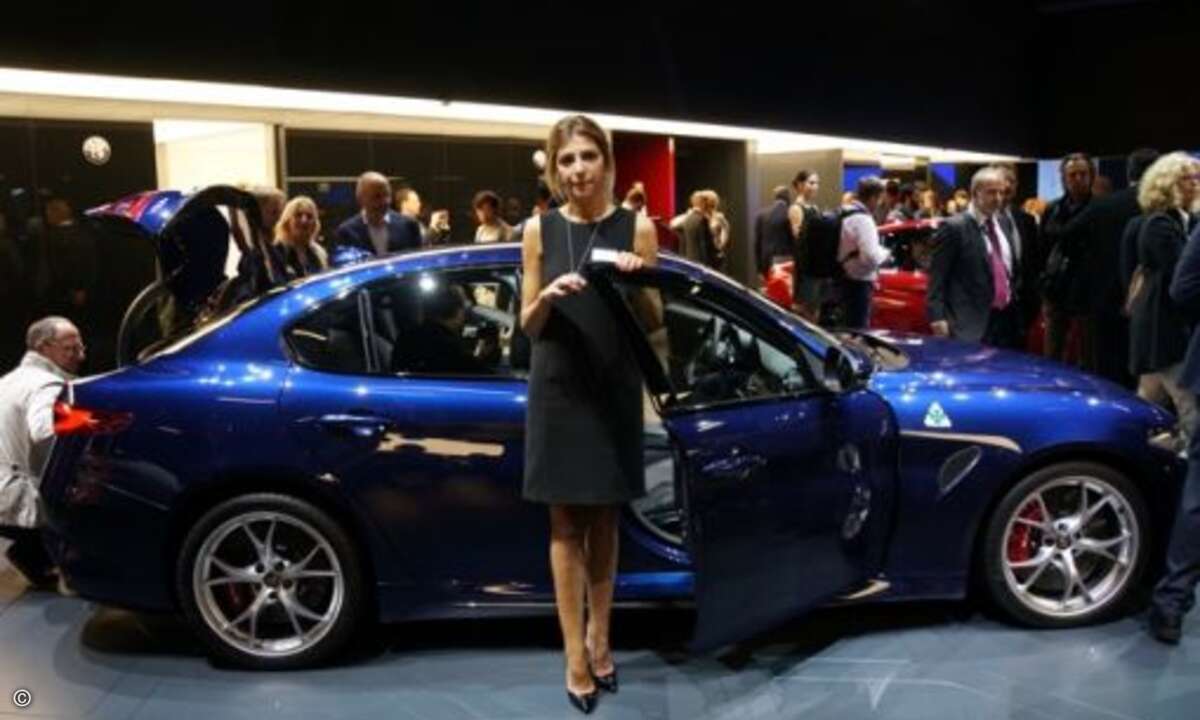 Bitte einsteigen: So sieht der Alfa Romeo Giulia im Jahr 2015 aus. (Foto: Folker Lück)