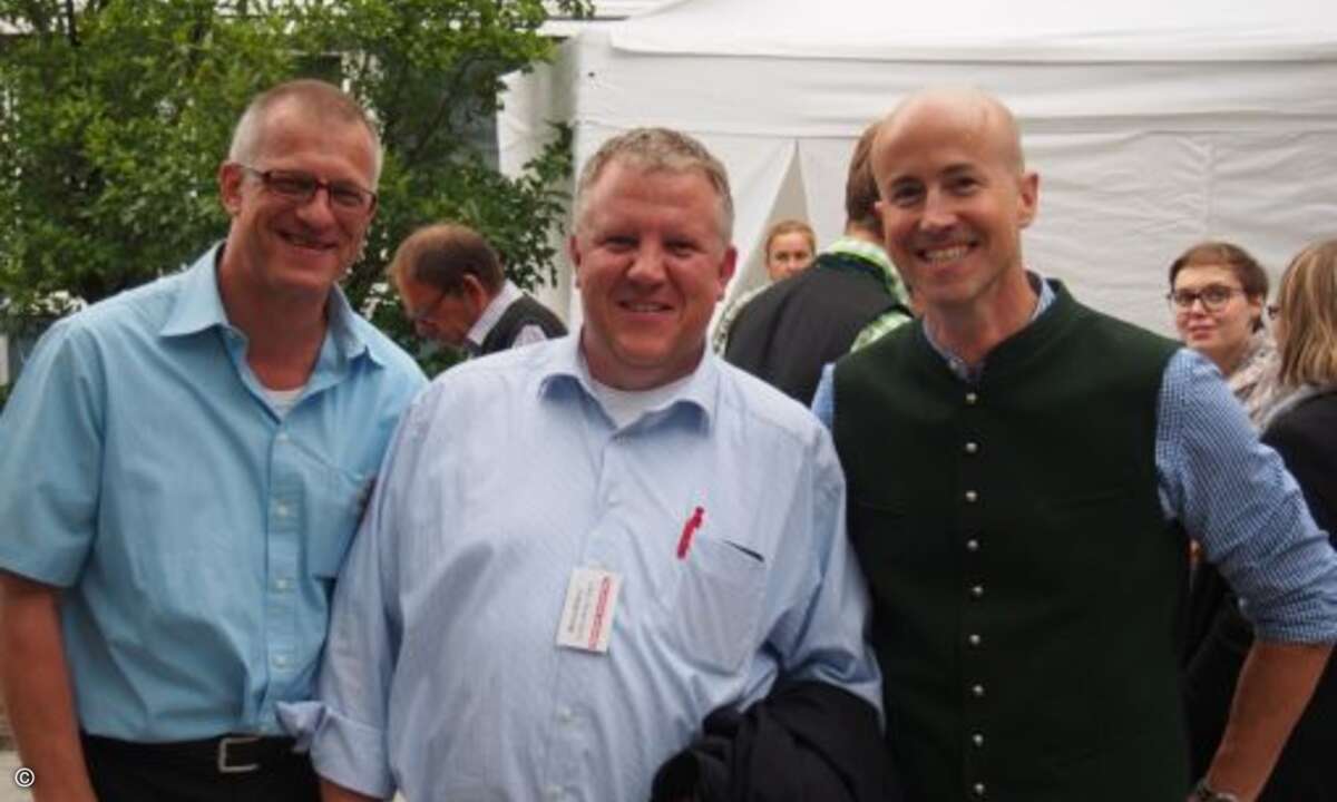 Die fränkisch-bayerische Connection: Thomas Kranz zusammen mit Bernd Büttner (beide Bintec Elmeg) und Matthäus Hose (Verlagsleiter WEKA-FACHMEDIEN) (Foto: CRN)