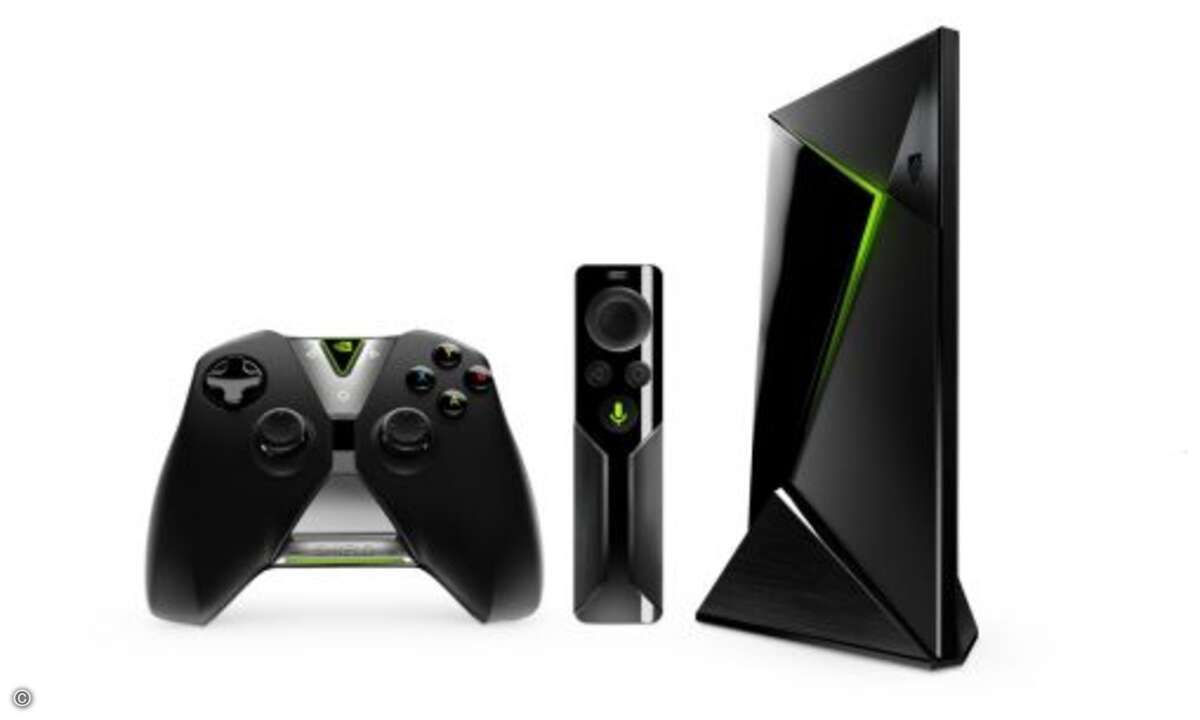 Der schnelle Zugriff auf die Inhalte funktioniert über die Shield-Fernbedienung, den Shield-Controller oder mit der Google-Sprachsuche (Bild: Nvidia)