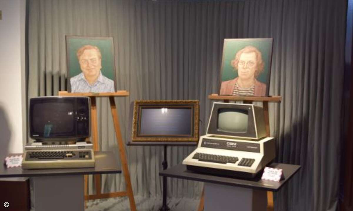 Unternehmer-Ikonografie: Die G Data-Gründer Andreas Lüning (links), Erfinder des Anti-Virus, und Kai Figge sind im firmeneigenen Museum bereits verewigt.