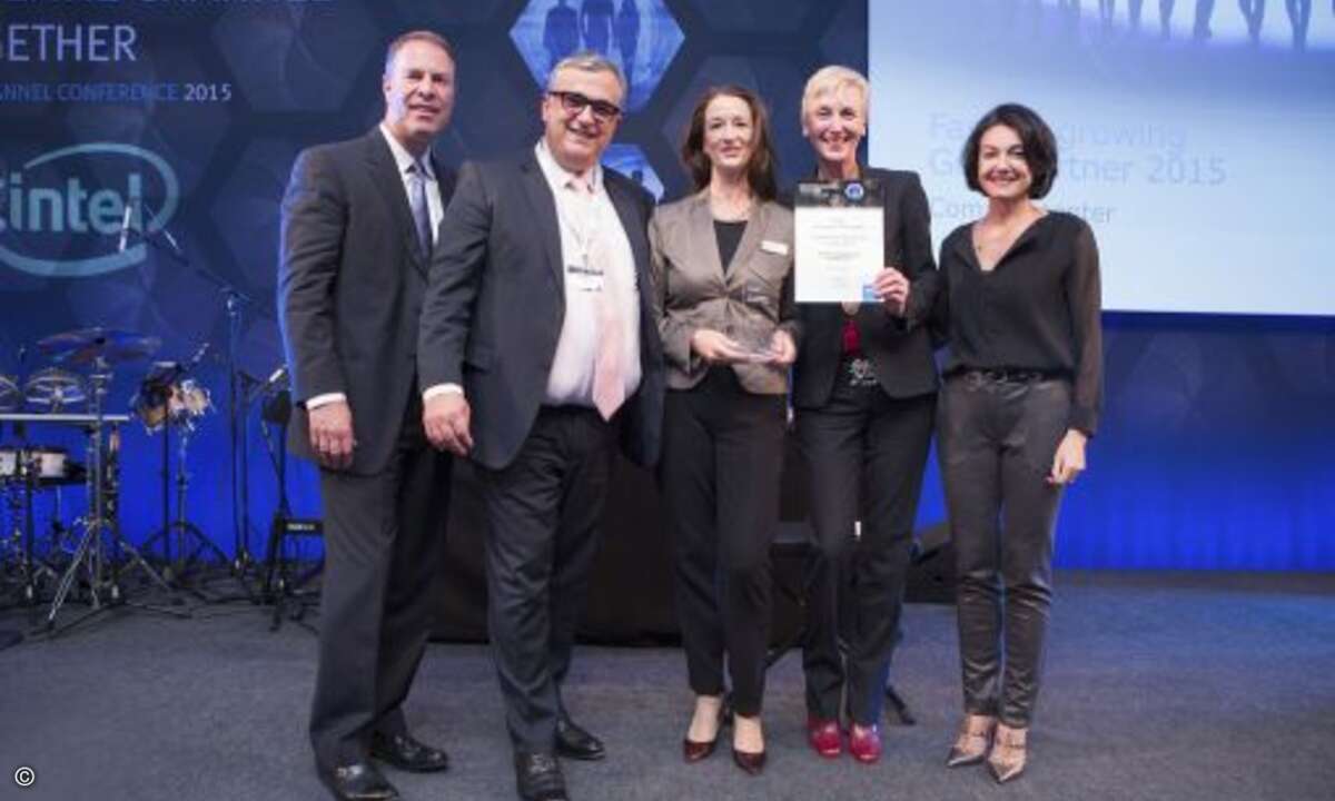 Computacenter, hier vertreten durch Simone Heitmann (Mitte), ist EMCs »Fastest Growing Gold Partner« (Foto: EMC)