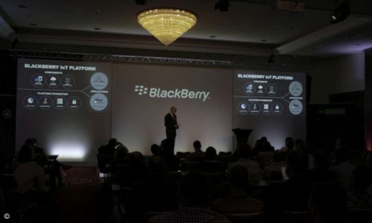 ...und eigener Keynote zur Entwicklung des Unternehmens durch Ulf Baltin (Director Enterprise & Public Sales BlackBerry) vertreten (Foto: GWAVA)
