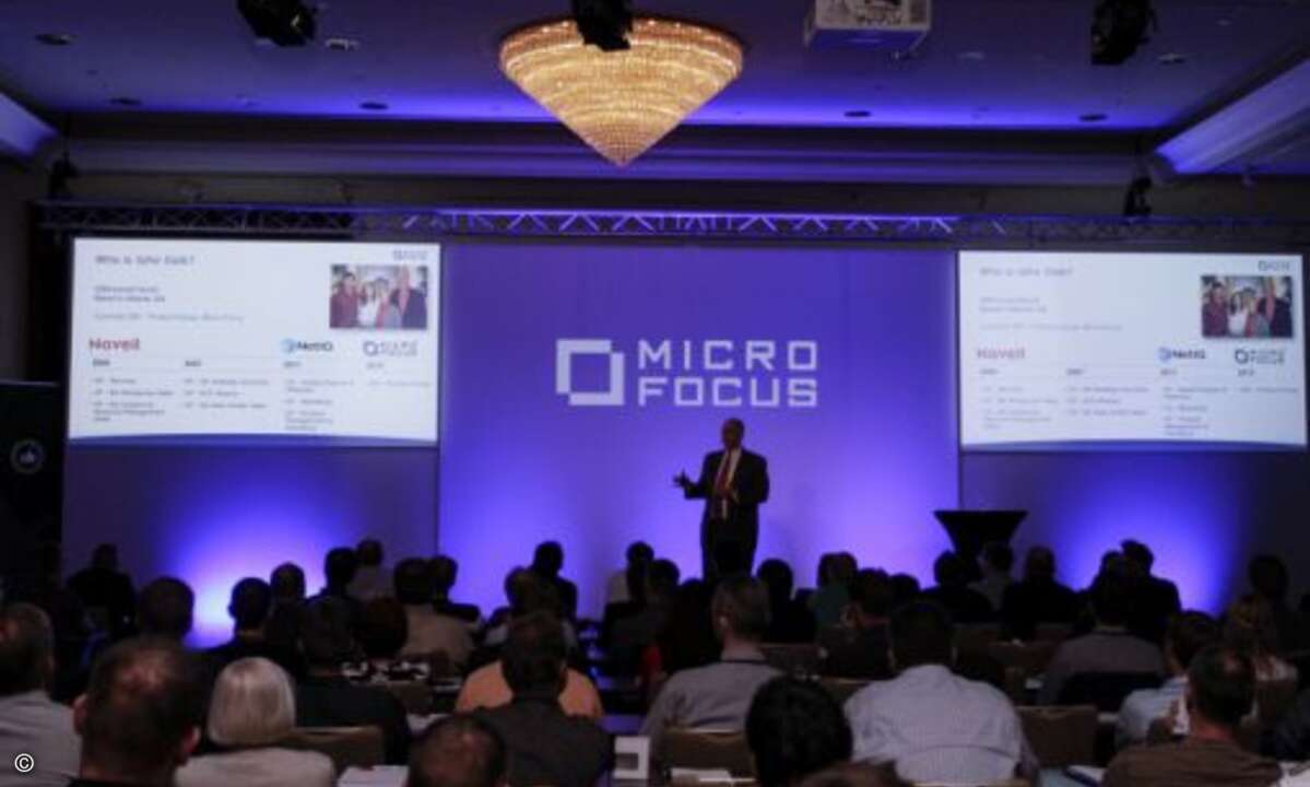 ...und General Manager Product Group John Delk stellte in seiner Keynote alle Änderungen nach der Übernahme von Novell vor (Foto: GWAVA)