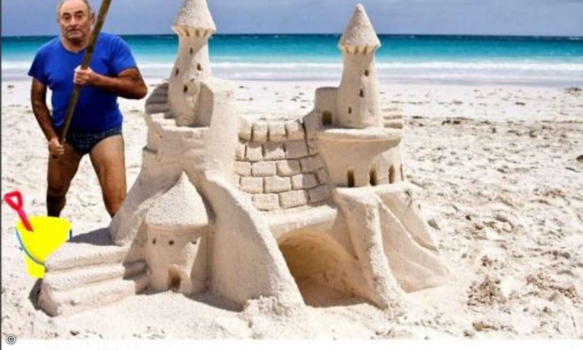 Sandburgen sind vor ihm ebenfalls nicht sicher (Foto: Screenshot - Twitter.com)