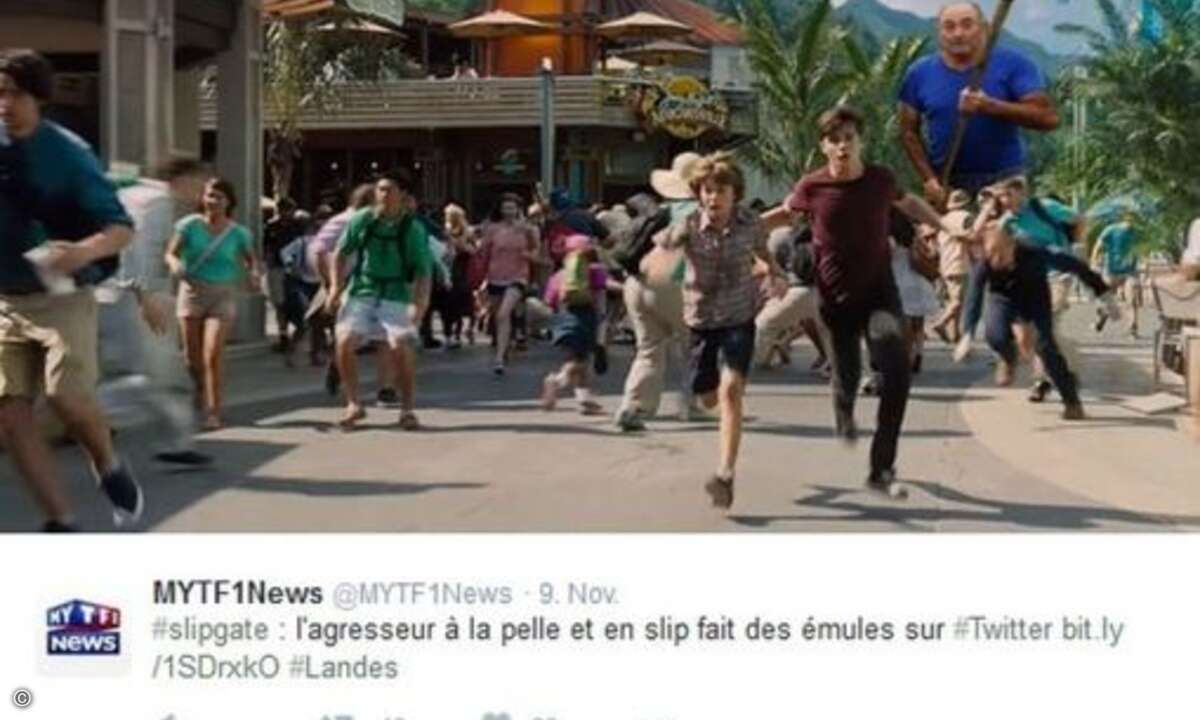 Diesem Beispiel folgen auch die Besucher des Jurassic Parks (Foto: Screenshot - Twitter.com)