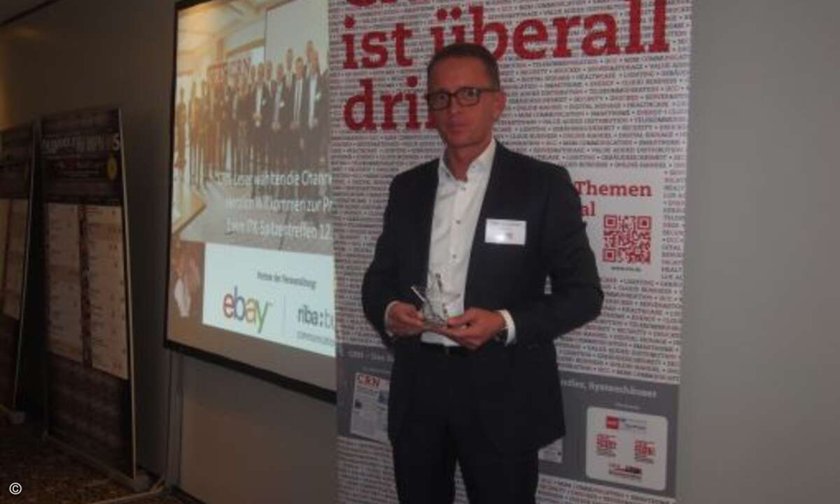 Bei Heiko van Soosten von Acronis braucht es noch einen Award im nächsten Jahr, um das Triple zu sichern (Foto: CRN)