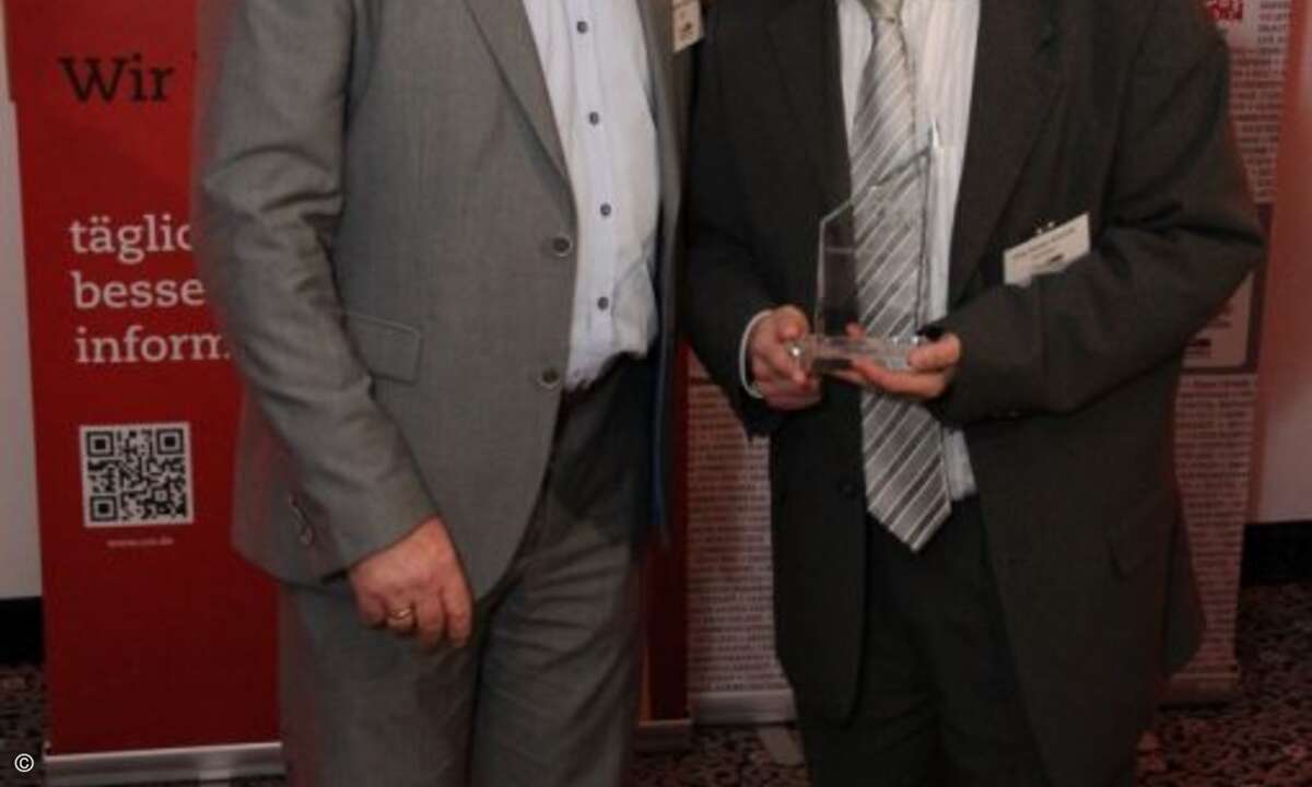 Bei den Druckern räumte Brother ab und Jörg-Stefan Schmitt nahm den Award gerne entgegen (Foto: CRN)