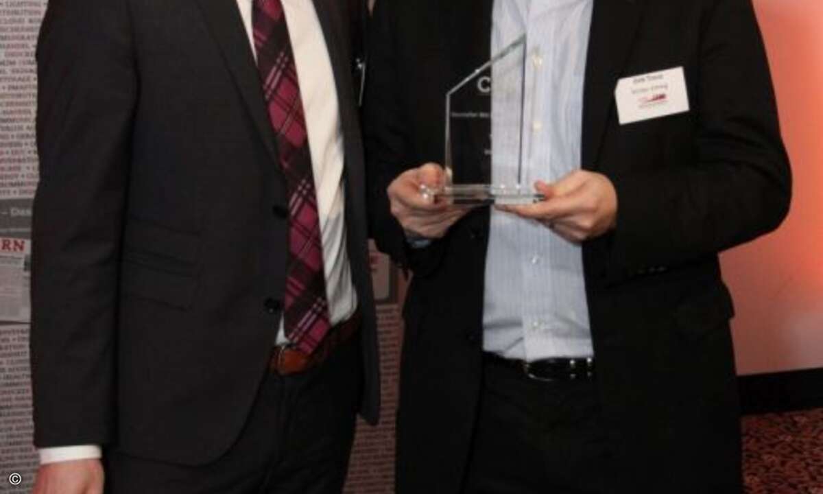 Für bintec elmeg nahm Dirk Treue den CRN-Hersteller-Award in Empfang (Foto: CRN)