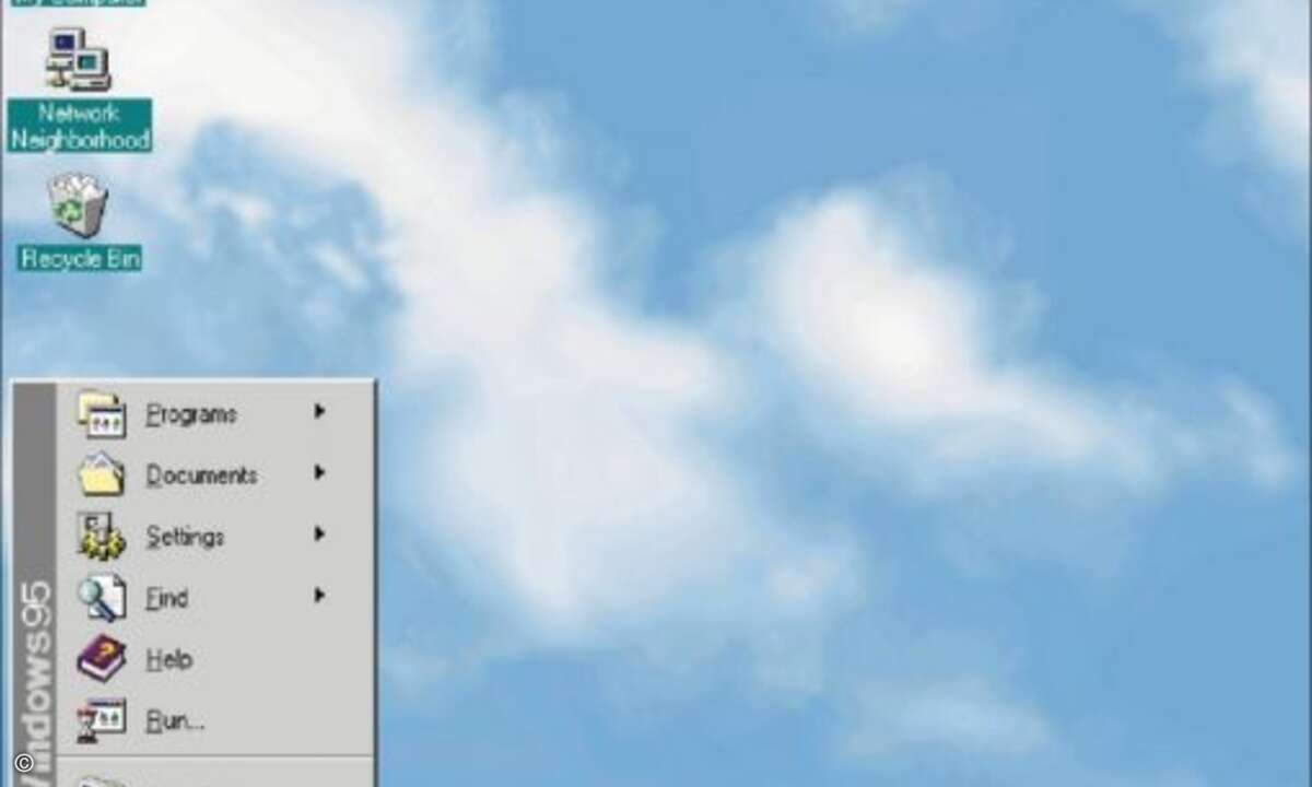 Damals hielten das Startmenü und die Taskleiste Einzug (Foto: Microsoft)