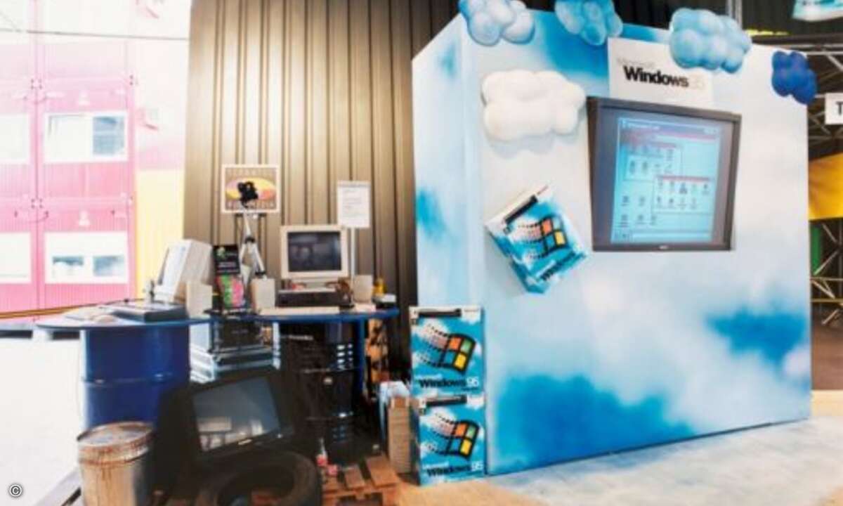 So präsentierte Microsoft Windows 95 auf der CeBIT 95 (Foto: Microsoft)